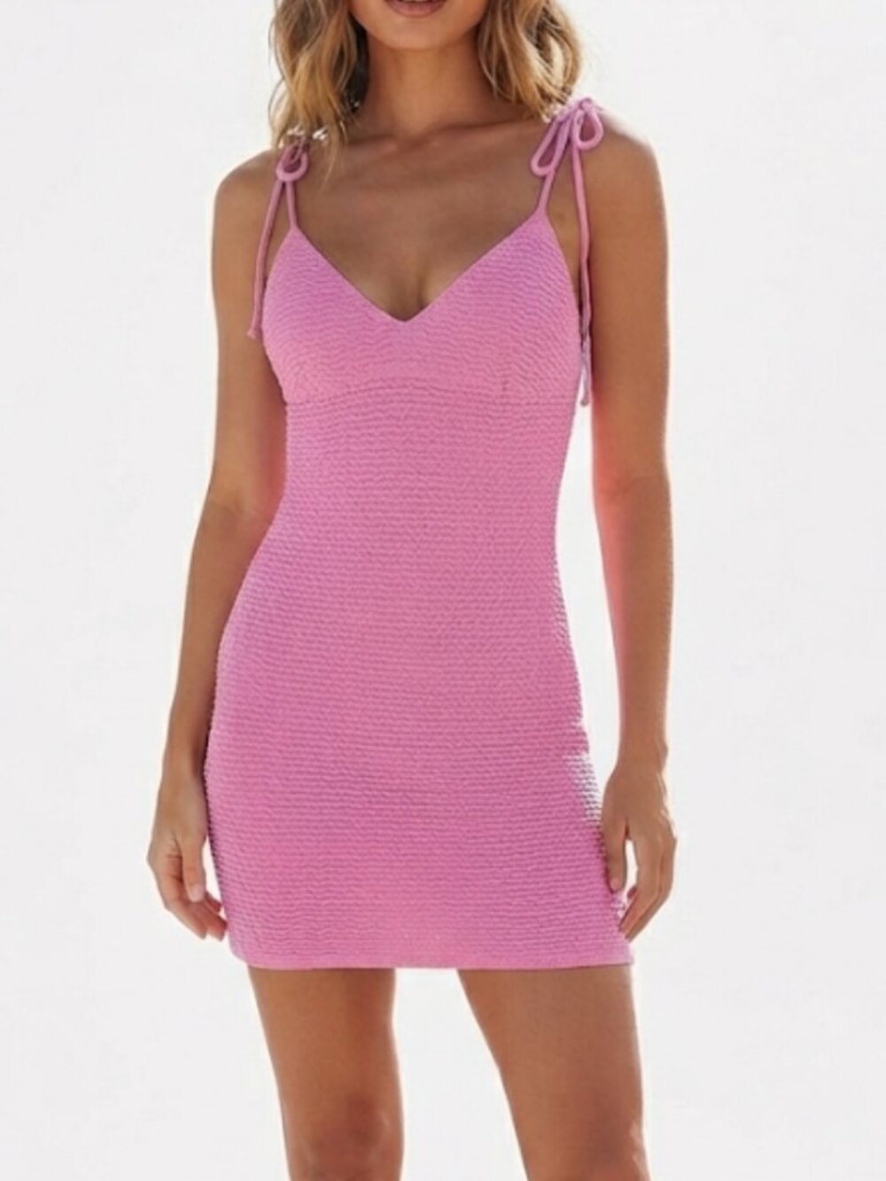 Naked Wardrobe The Crochet Mini Dress Resortwear Beachy Vacay Size L NWT